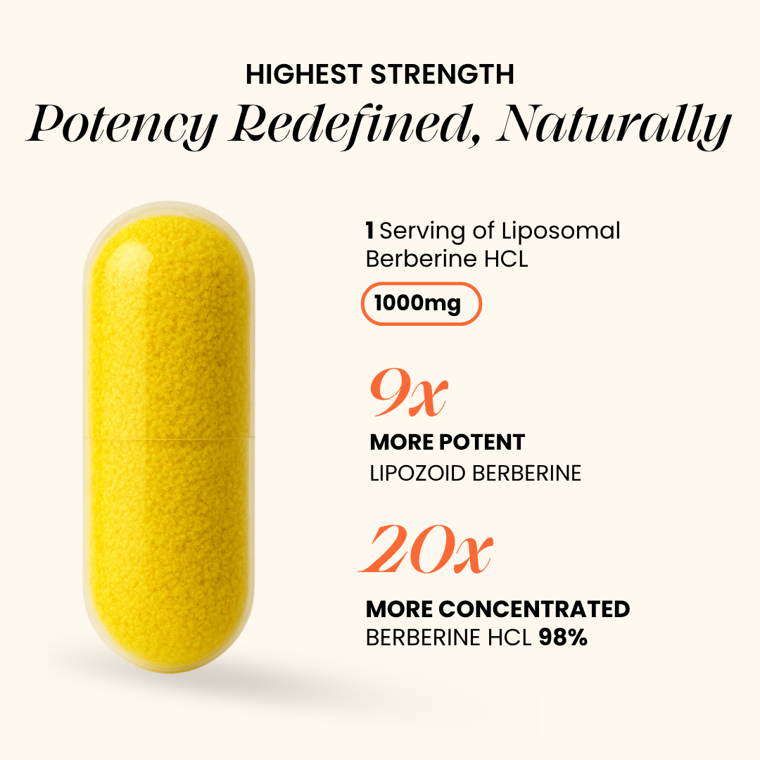 Liposomal Berberine 98% HCl+ - India's First High-Absorption Formula for Blood Sugar, Weight and Hormonal Balance
