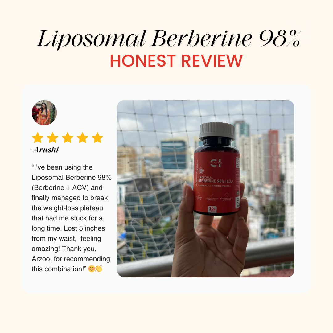 Liposomal Berberine 98% HCl+ - India's First High-Absorption Formula for Blood Sugar, Weight and Hormonal Balance