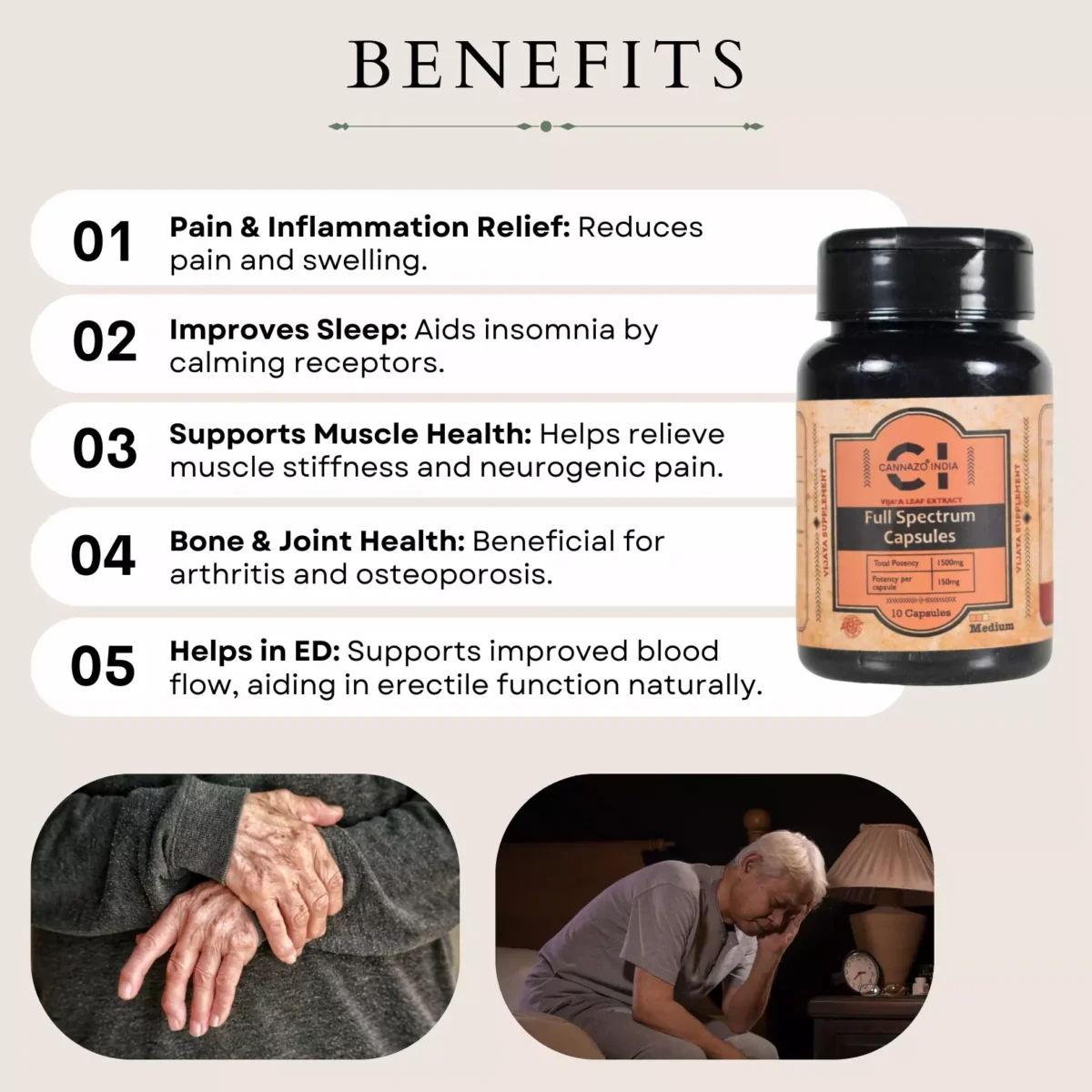 4. Full Spectrum Capsules Cannazo India - BENEFITS