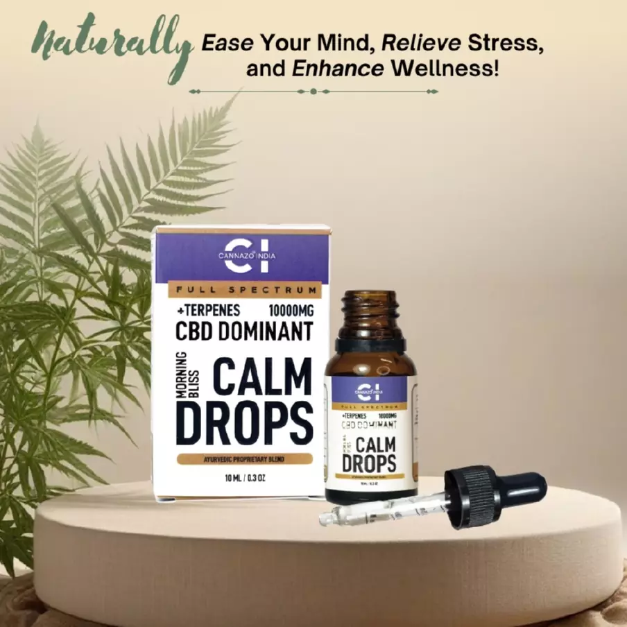 Calm Drops CBD Dominant Morning Bliss 10000mg features